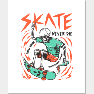 Extreme skater skull rider Posters and Art